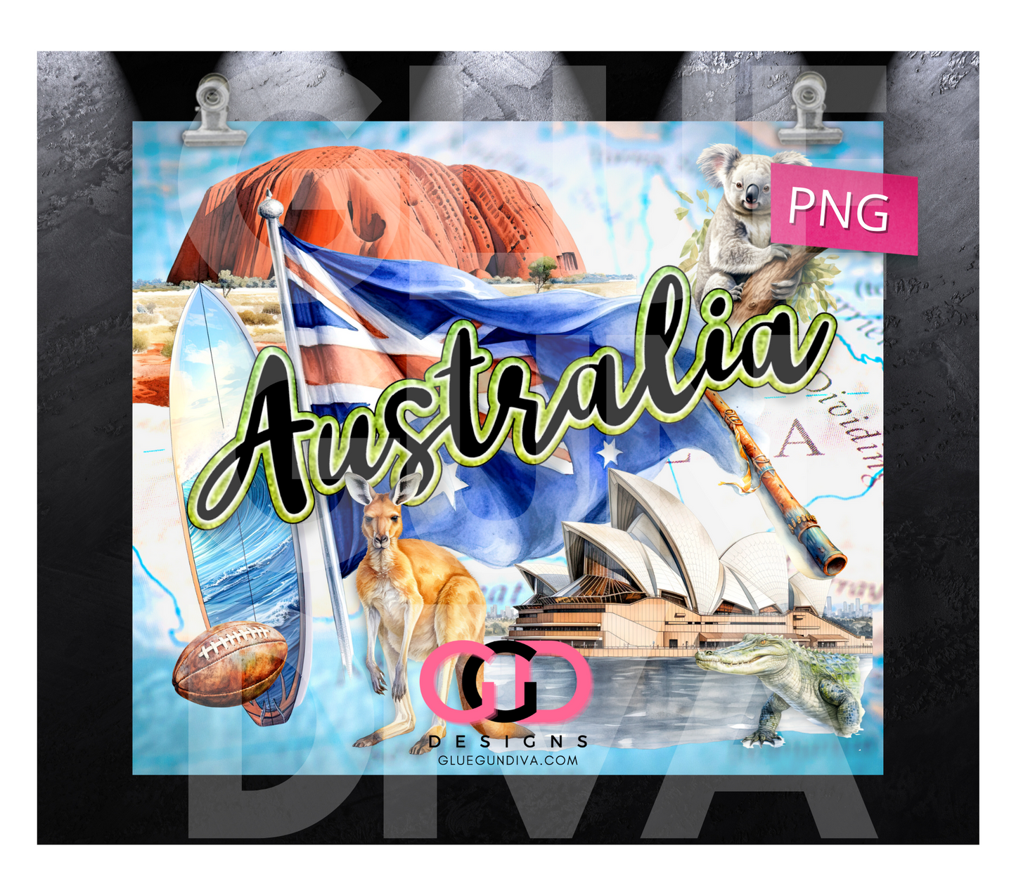 Australia - Digital tumbler wrap for 20 oz skinny straight tumbler