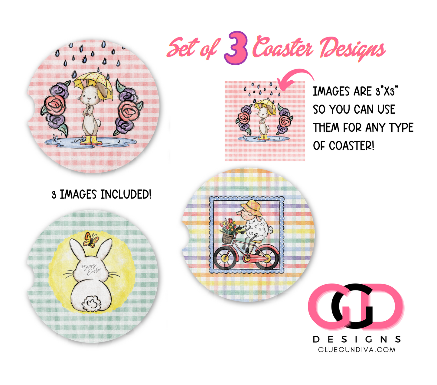 Cute Easter Friends - Designs for Coasters