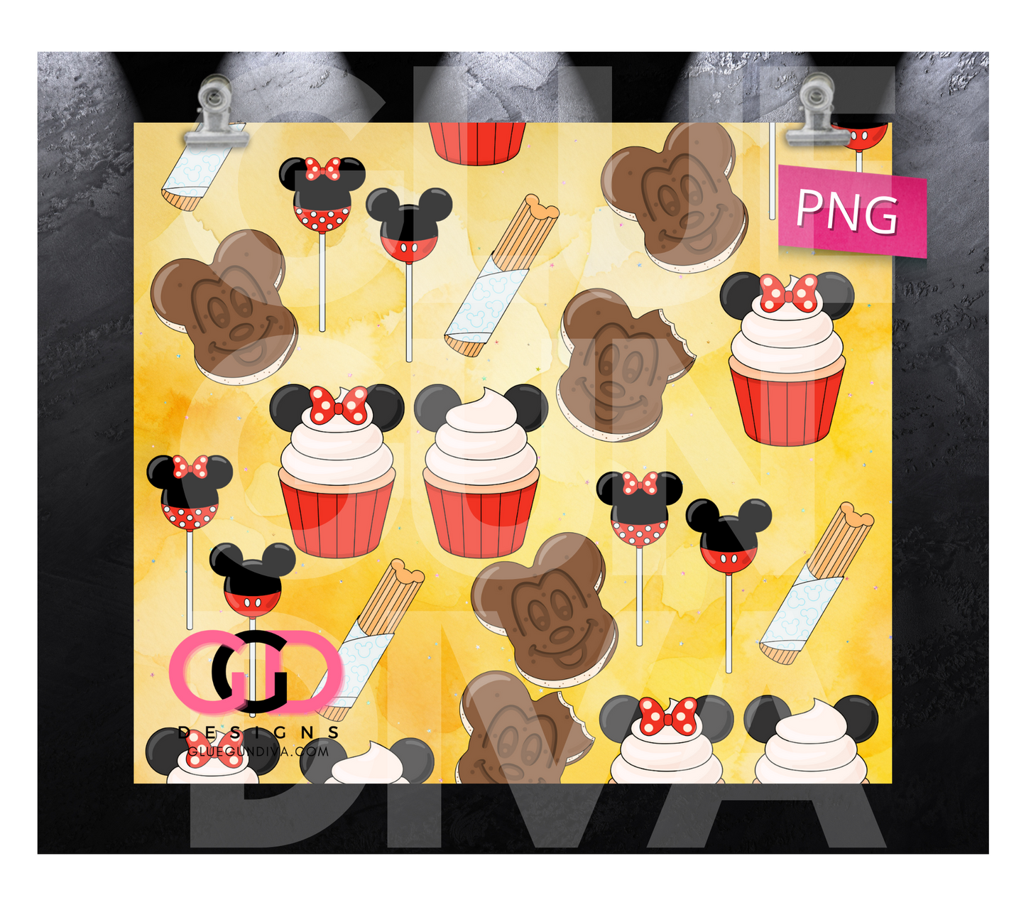 Cute Treats- Digital tumbler wrap for 20 oz skinny straight tumbler