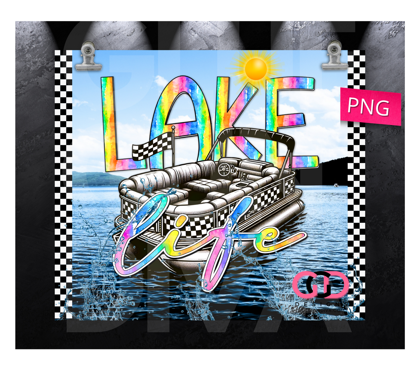 Lake Life - Digital tumbler wrap for 20 oz skinny straight tumbler