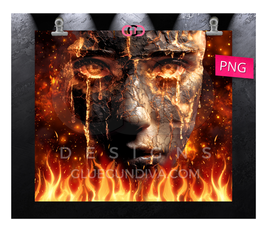 Tears of Fire - Digital tumbler wrap for 20 oz skinny straight tumbler