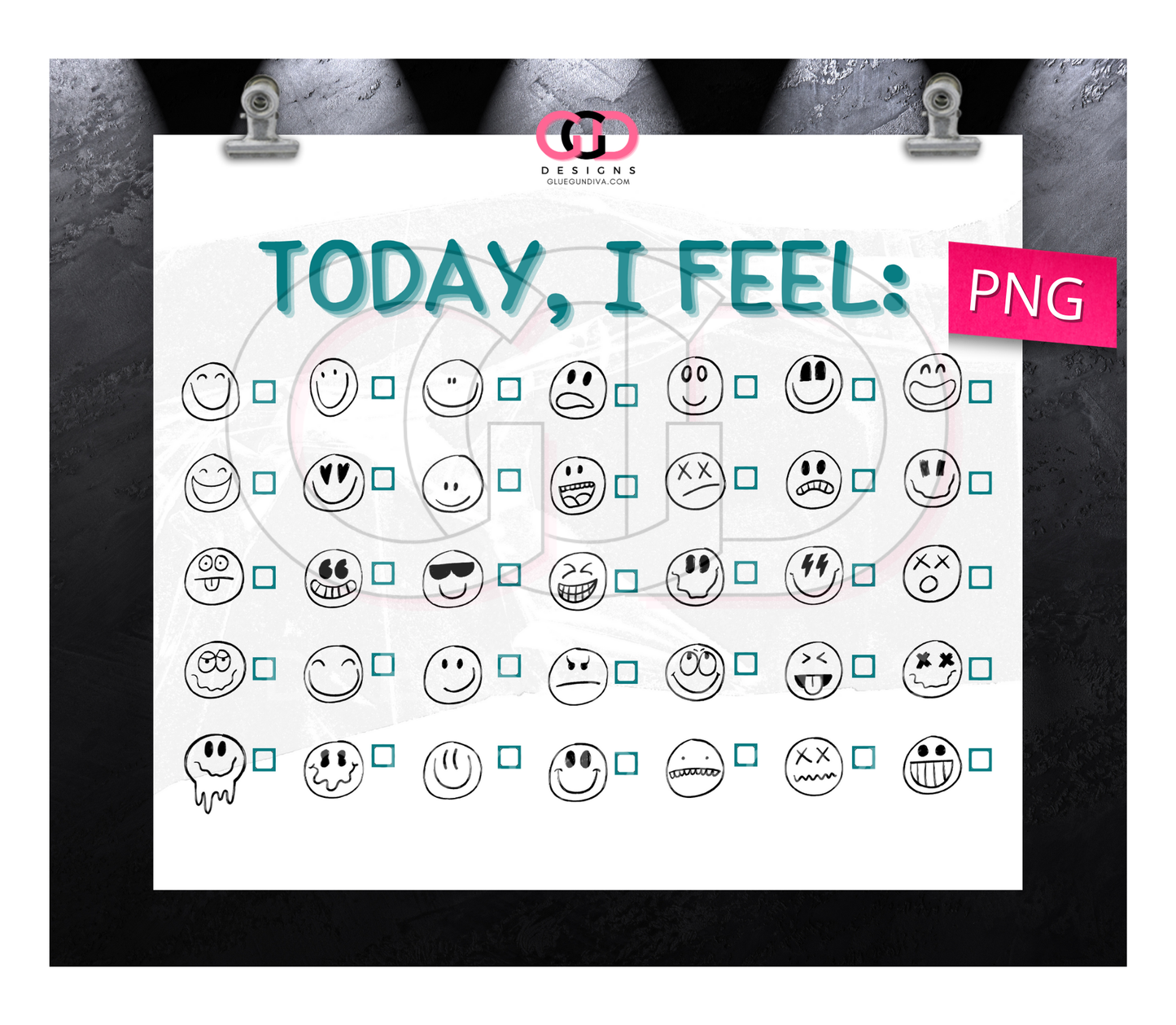 Today I Feel - Digital tumbler wrap for 20 oz skinny straight tumbler