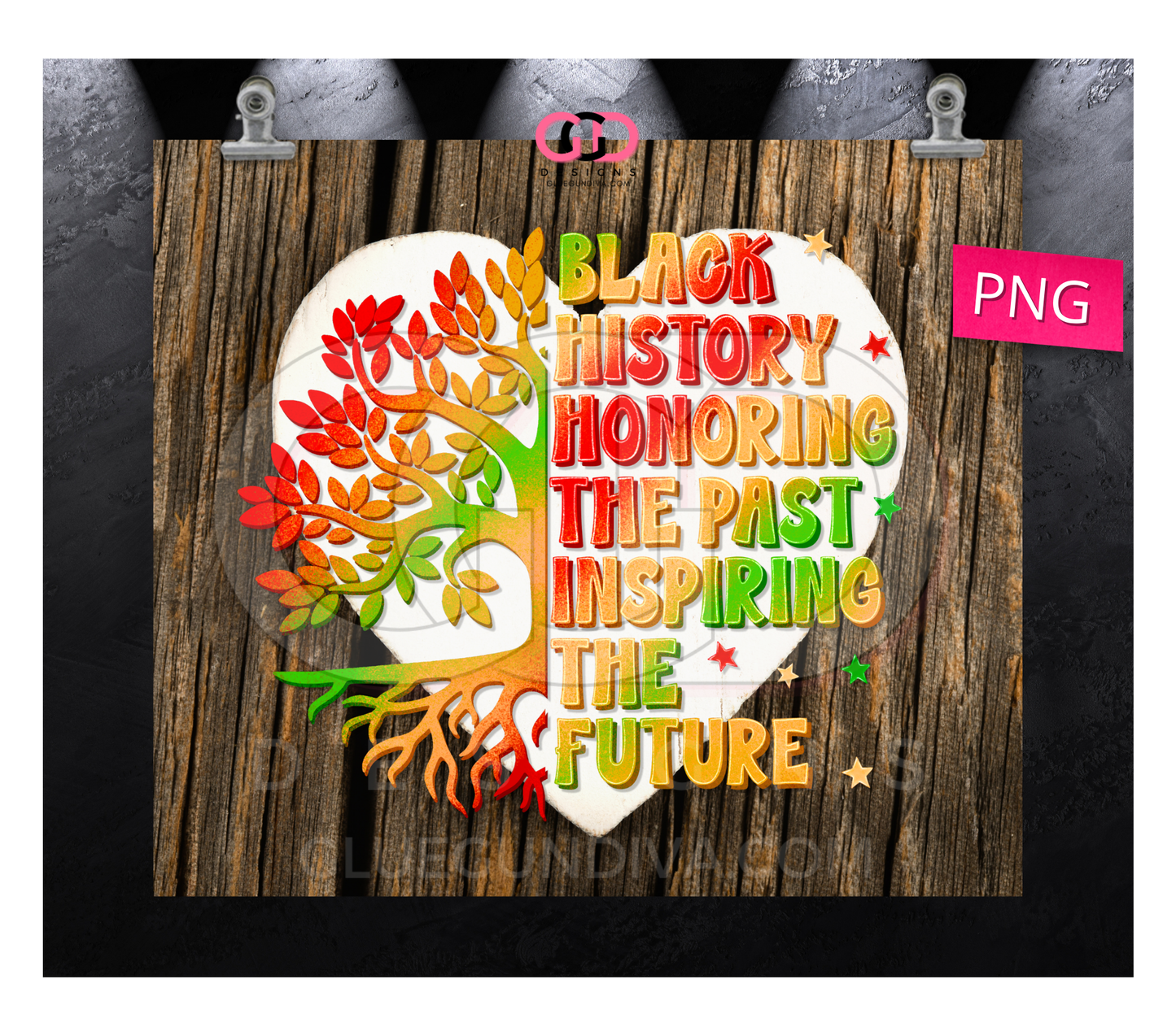 Honoring the Past Black History - Digital tumbler wrap for 20 oz skinny straight tumbler
