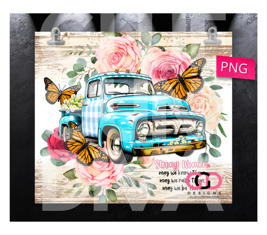 Strong Women- Digital tumbler wrap for 20 oz skinny straight tumbler