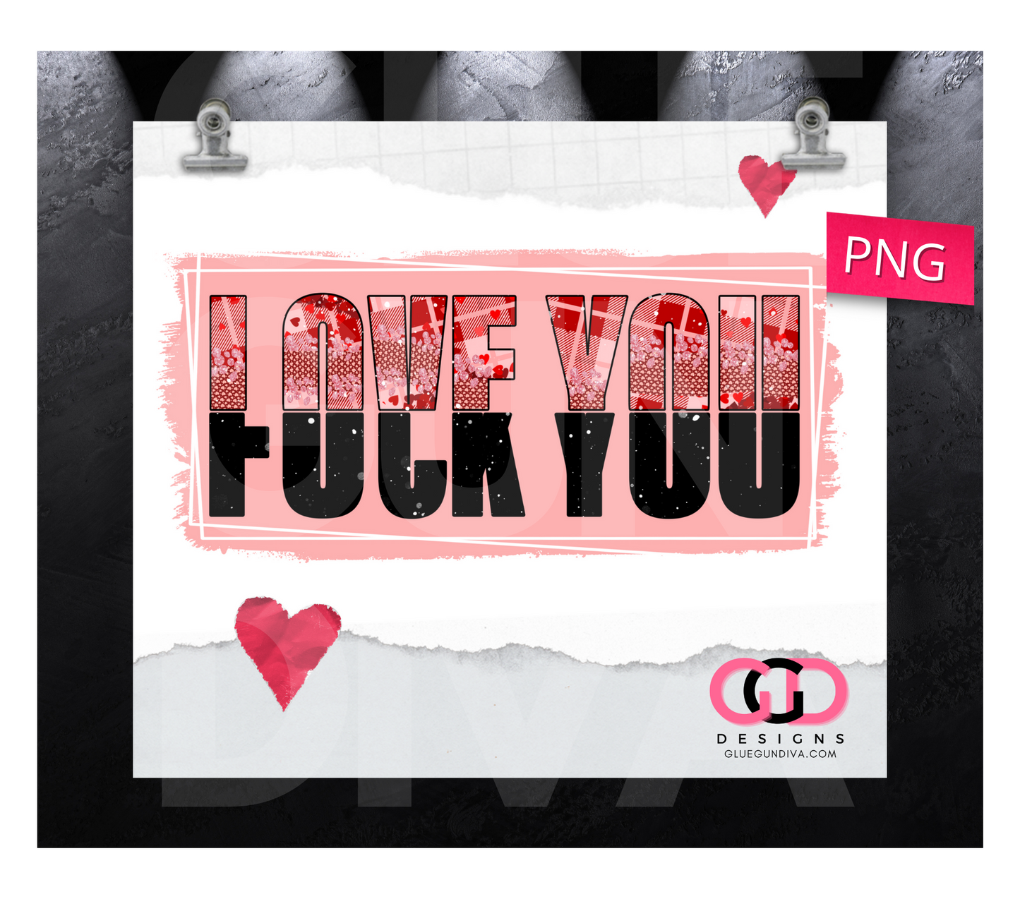 Love You F You- Digital tumbler wrap for 20 oz skinny straight tumbler