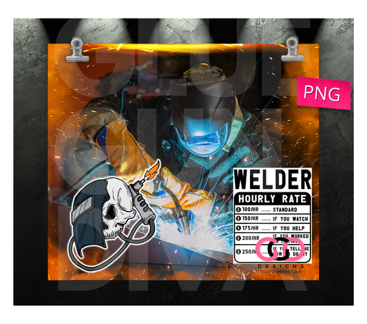 Welder hourly rate - Digital tumbler wrap for 20 oz skinny straight tumbler