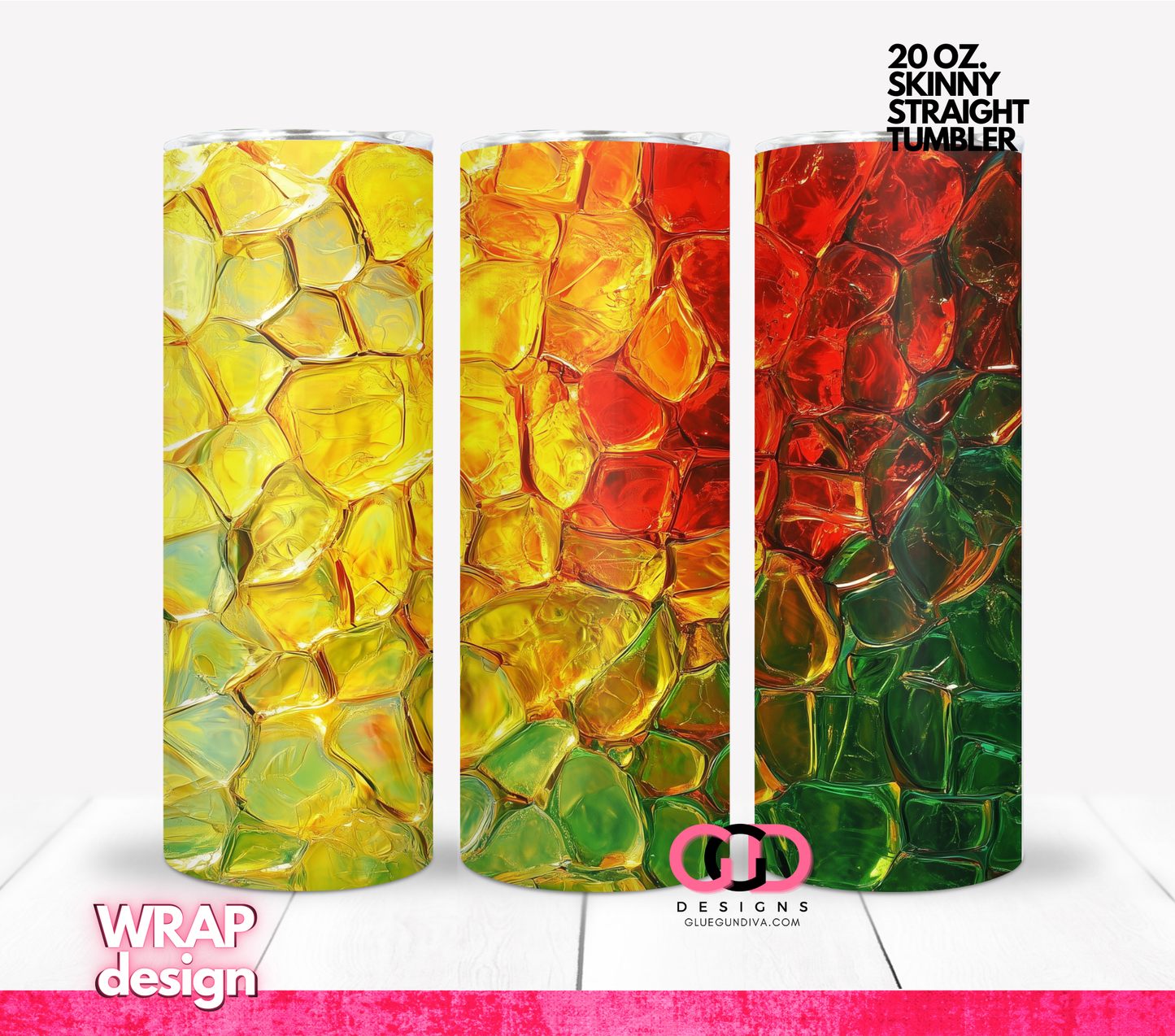 Green Yellow Background2- Digital tumbler wrap for 20 oz skinny straight tumbler