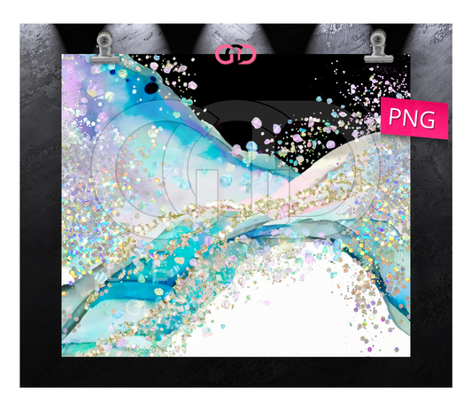 Holographic Glitter Sparkle - Digital tumbler wrap for 20 oz skinny straight tumbler