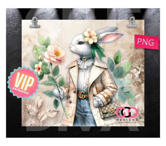 Sophisticated Easter Bunny- Digital tumbler wrap for 20 oz skinny straight tumbler