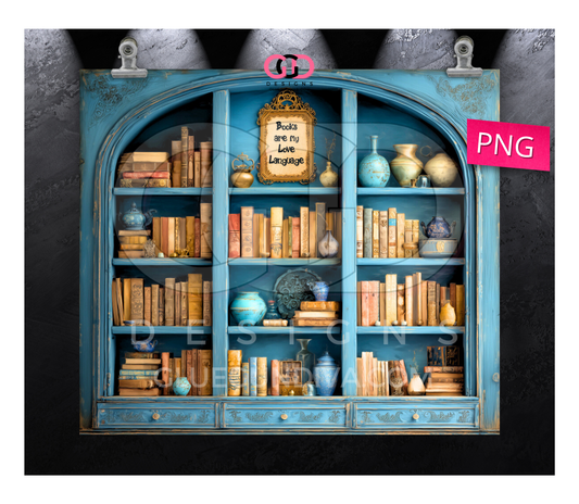 Books are my Love Language - Digital tumbler wrap for 20 oz skinny straight tumbler