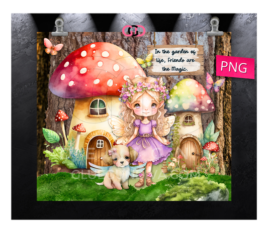 Friends are the Magic 1 - Digital tumbler wrap for 20 oz skinny straight tumbler