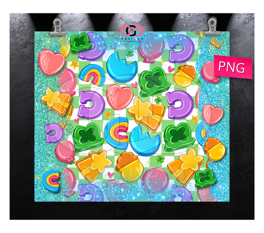 Lucky and Delicious - Digital tumbler wrap for 20 oz skinny straight tumbler