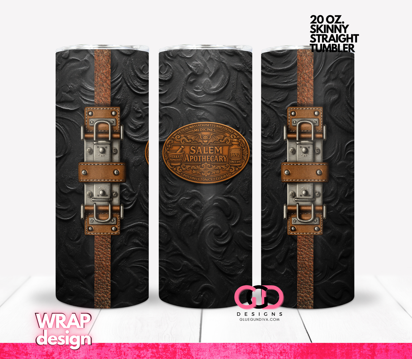 Salem Apothecary- Digital tumbler wrap for 20 oz skinny straight tumbler