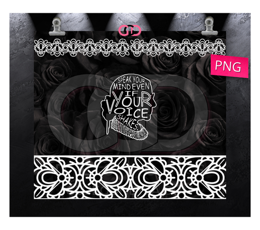 Speak your Mind- Digital tumbler wrap for 20 oz skinny straight tumbler