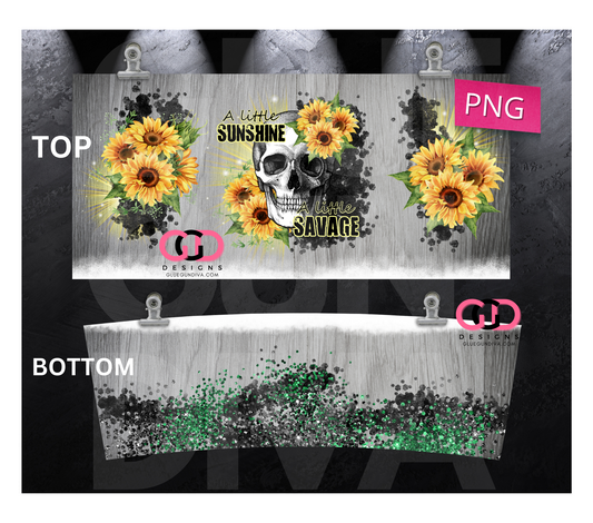 A Little Sunshine A Little Savage - Digital tumbler wrap for 40 oz tumbler