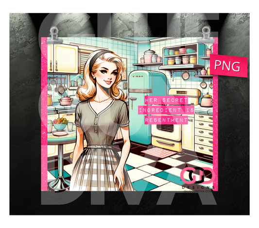 Her Secret Ingredient 2- Digital tumbler wrap for 20 oz skinny straight tumbler