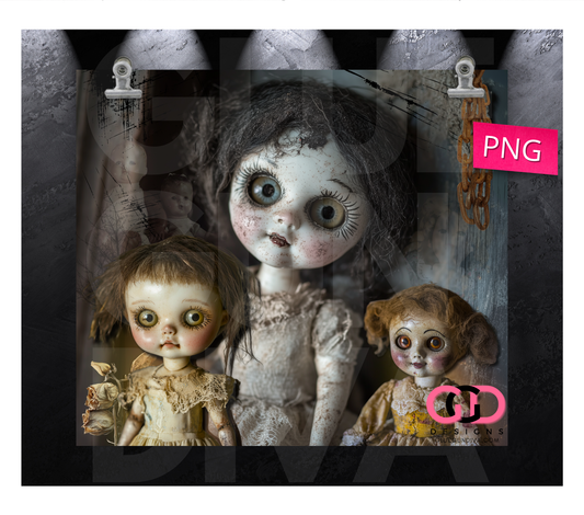 What a Doll - Digital tumbler wrap for 20 oz skinny straight tumbler