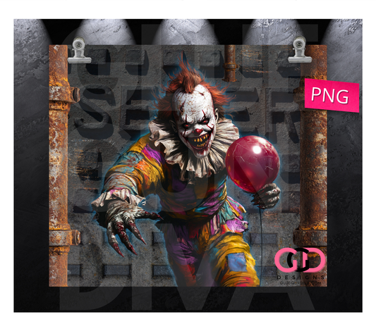 Sewer Party - Digital tumbler wrap for 20 oz skinny straight tumbler