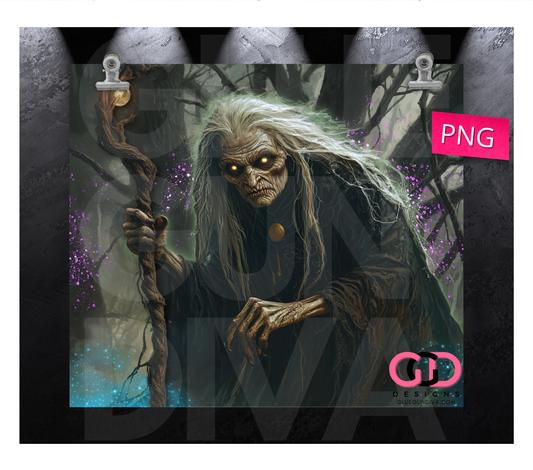 Glowing Witch - Digital tumbler wrap for 20 oz skinny straight tumbler