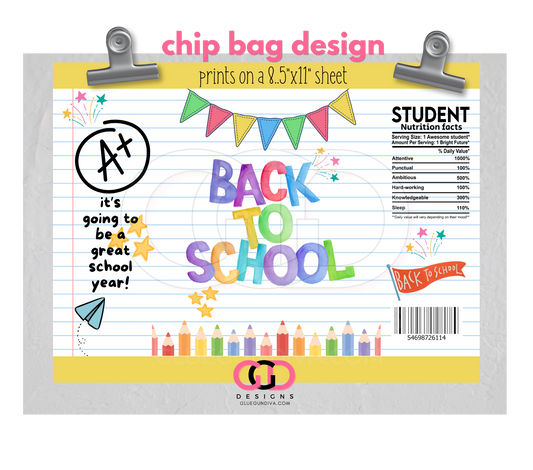 Back To School - Chip Bag Design