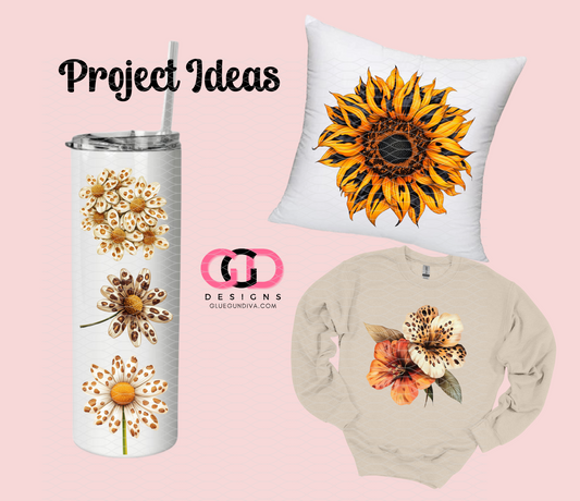 Animal Print Fall Flowers 14 - PNGs & SVGs