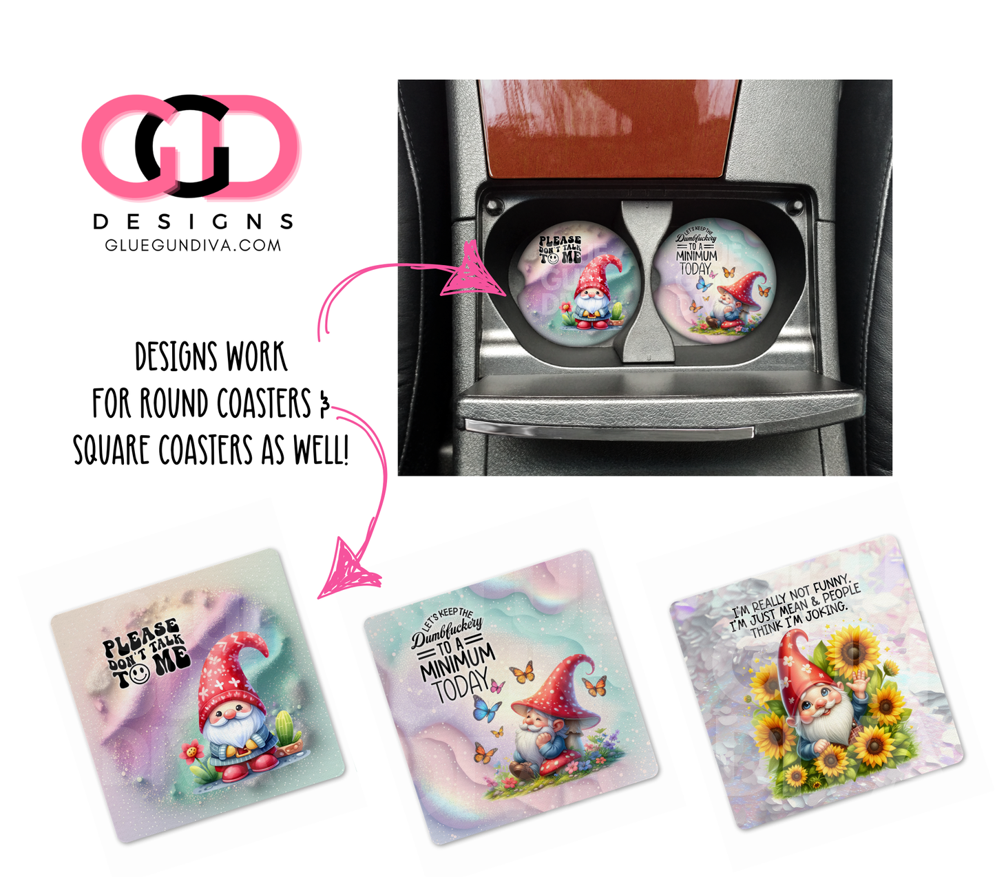 Sarcastic Spring Gnomes - Designs for Coasters