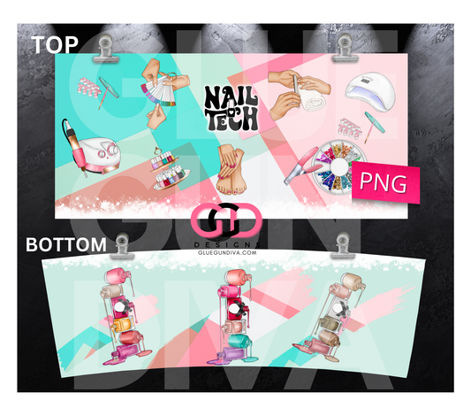 Nail Tech - Digital tumbler wrap for 40 oz tumbler