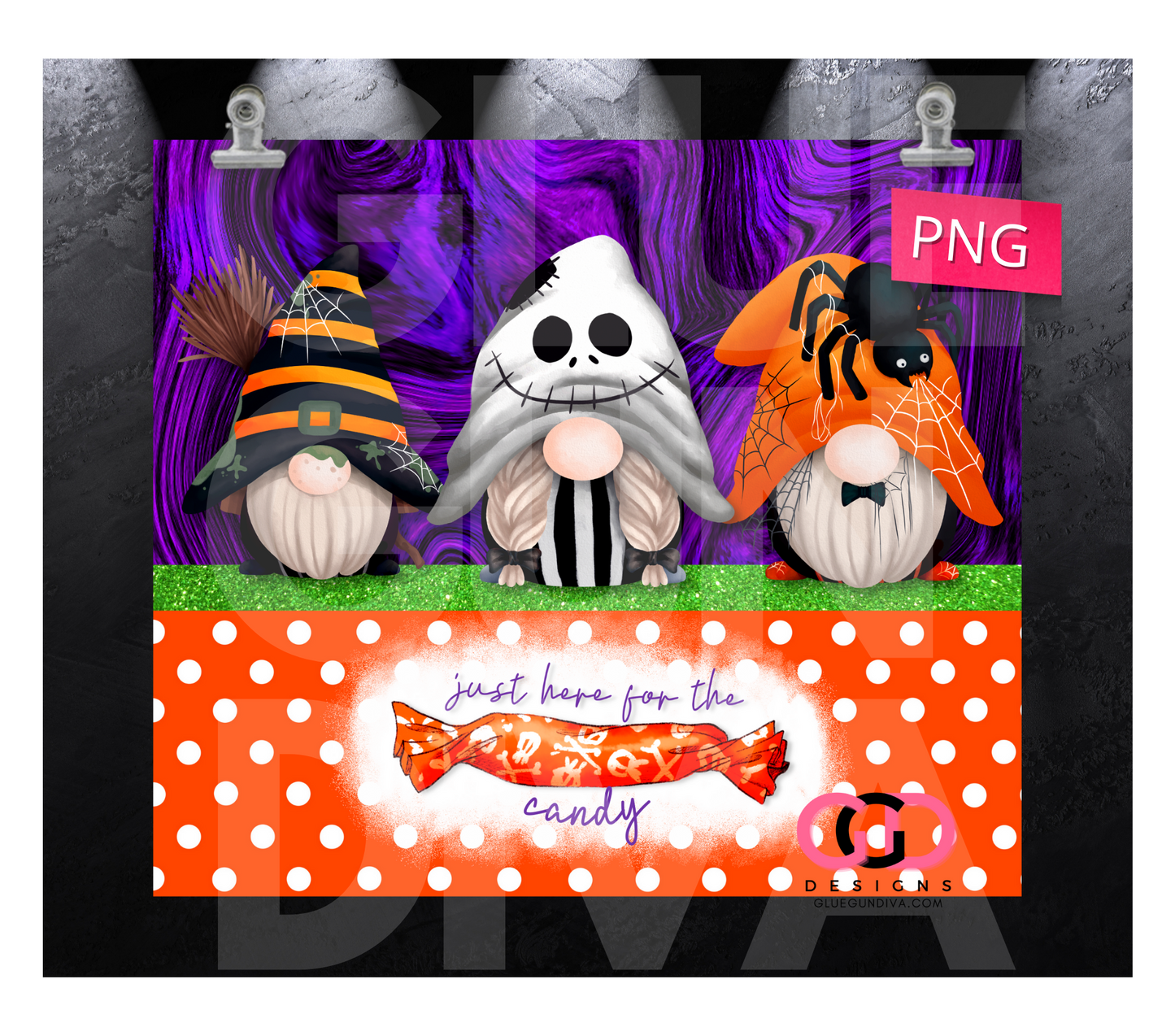 Just Here for the Candy- Digital tumbler wrap for 20 oz skinny straight tumbler