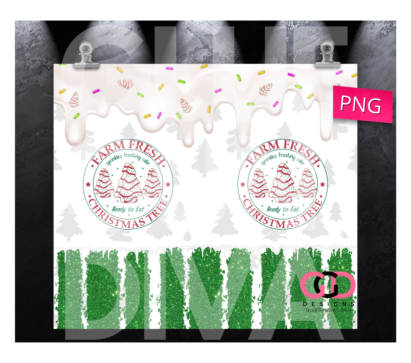 Farm Fresh Cakes - Digital tumbler wrap for 20 oz skinny straight tumbler