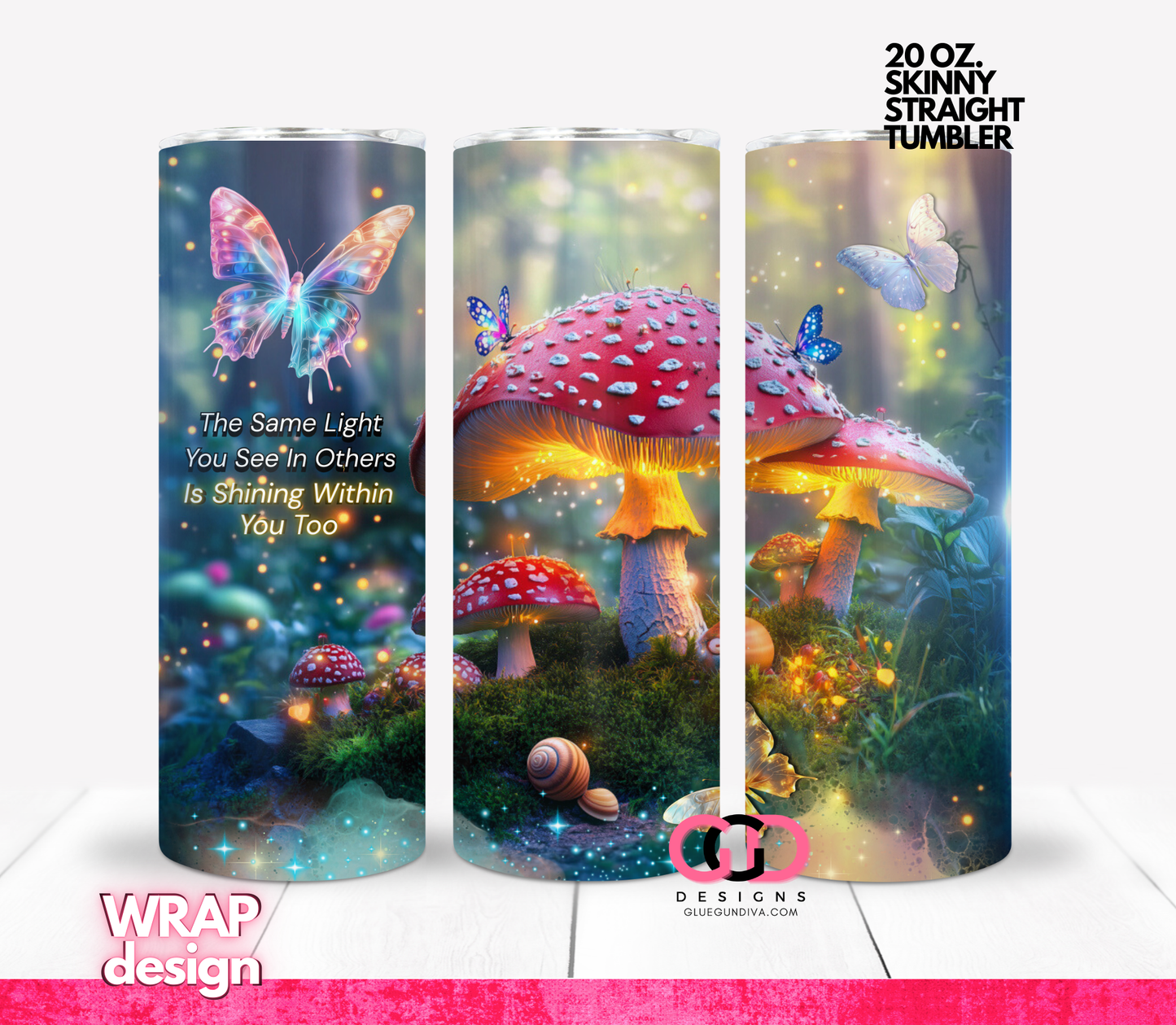 Light Shining Within You- Digital tumbler wrap for 20 oz skinny straight tumbler