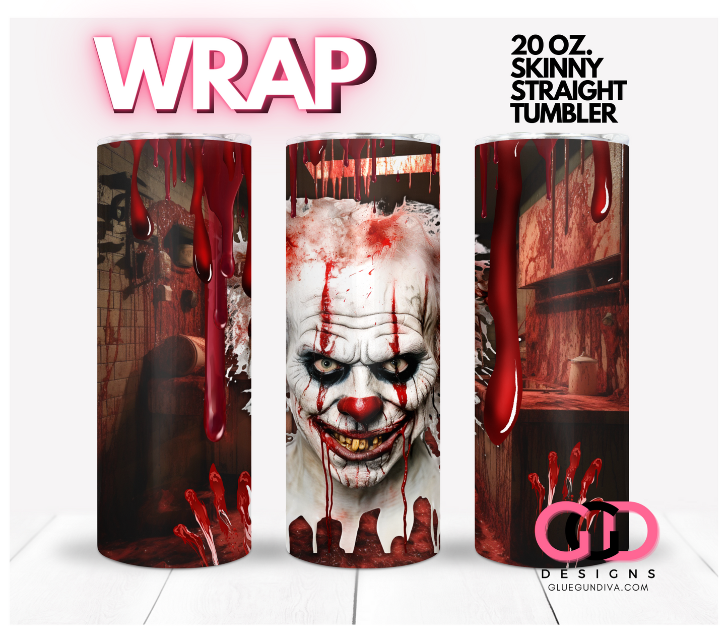 Halloween 2023 Scary - Gory bundle - 10 Digital Wrap Images for 20 0z skinny straight tumblers