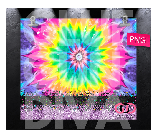 Leopard Tie Dye - Digital tumbler wrap for 20 oz skinny straight tumbler