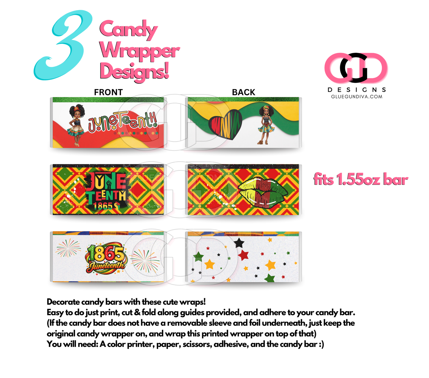 Juneteenth - Print & Cut Candy Wrappers