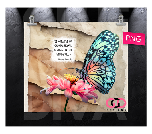 Growing Slowly- Digital tumbler wrap for 20 oz skinny straight tumbler