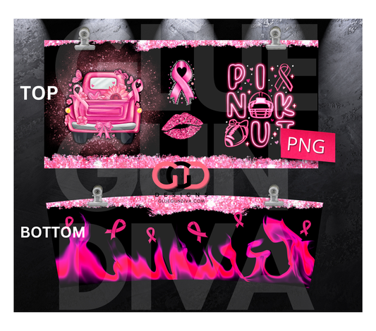 Pink Out- Digital tumbler wrap for 40 oz tumbler