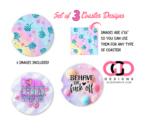 Adult Pastels - Designs for Coasters