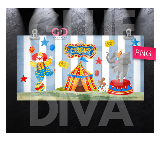 The Circus - Digital Flip Top Bottle Wrap for kid's bottles 12 oz