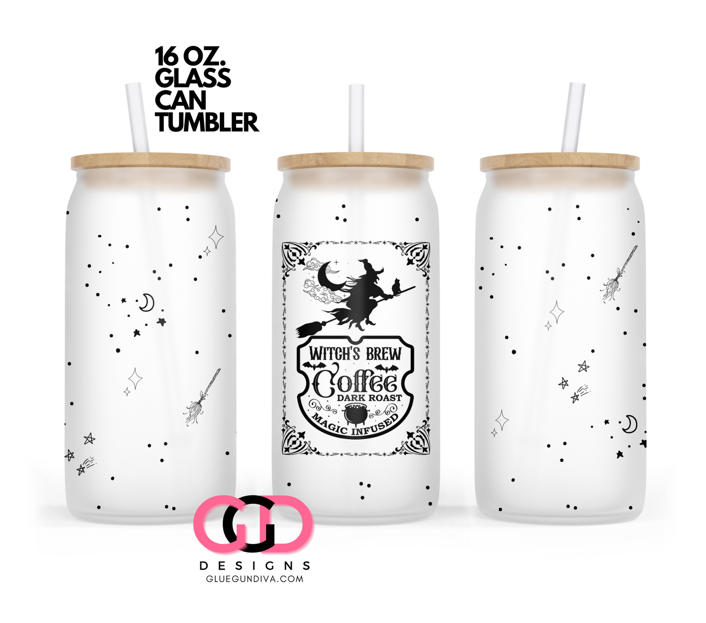 Witch's Brew- Digital wrap for 16 oz glass can