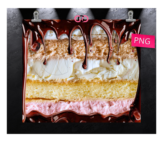 Cake Slice - Digital tumbler wrap for 20 oz skinny straight tumbler