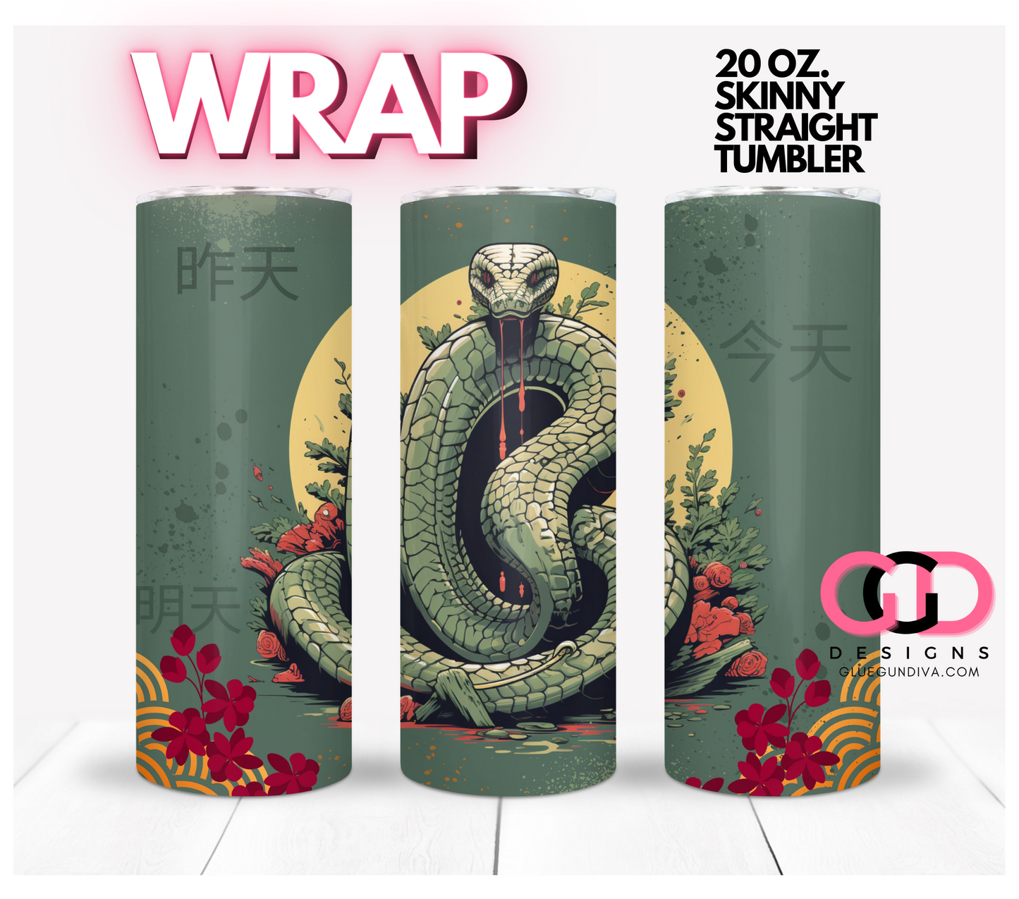 Yesterday Today Tomorrow - Digital tumbler wrap for 20 oz skinny straight tumbler