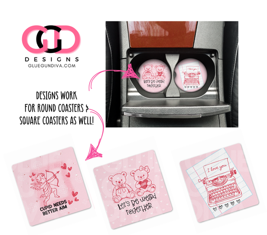 Pink Valentine Icons - Designs for Coasters