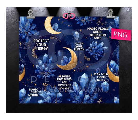 Astral Affirmations- Digital tumbler wrap for 20 oz skinny straight tumbler