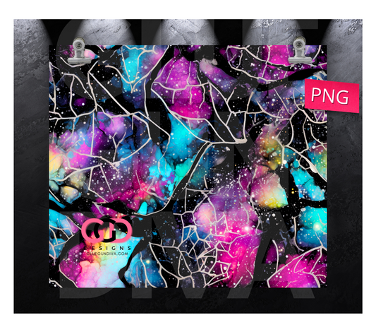 Neon marbled- Digital tumbler wrap for 20 oz skinny straight tumbler