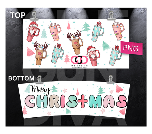 Christmas Cups - Digital tumbler wrap for 40 oz tumbler