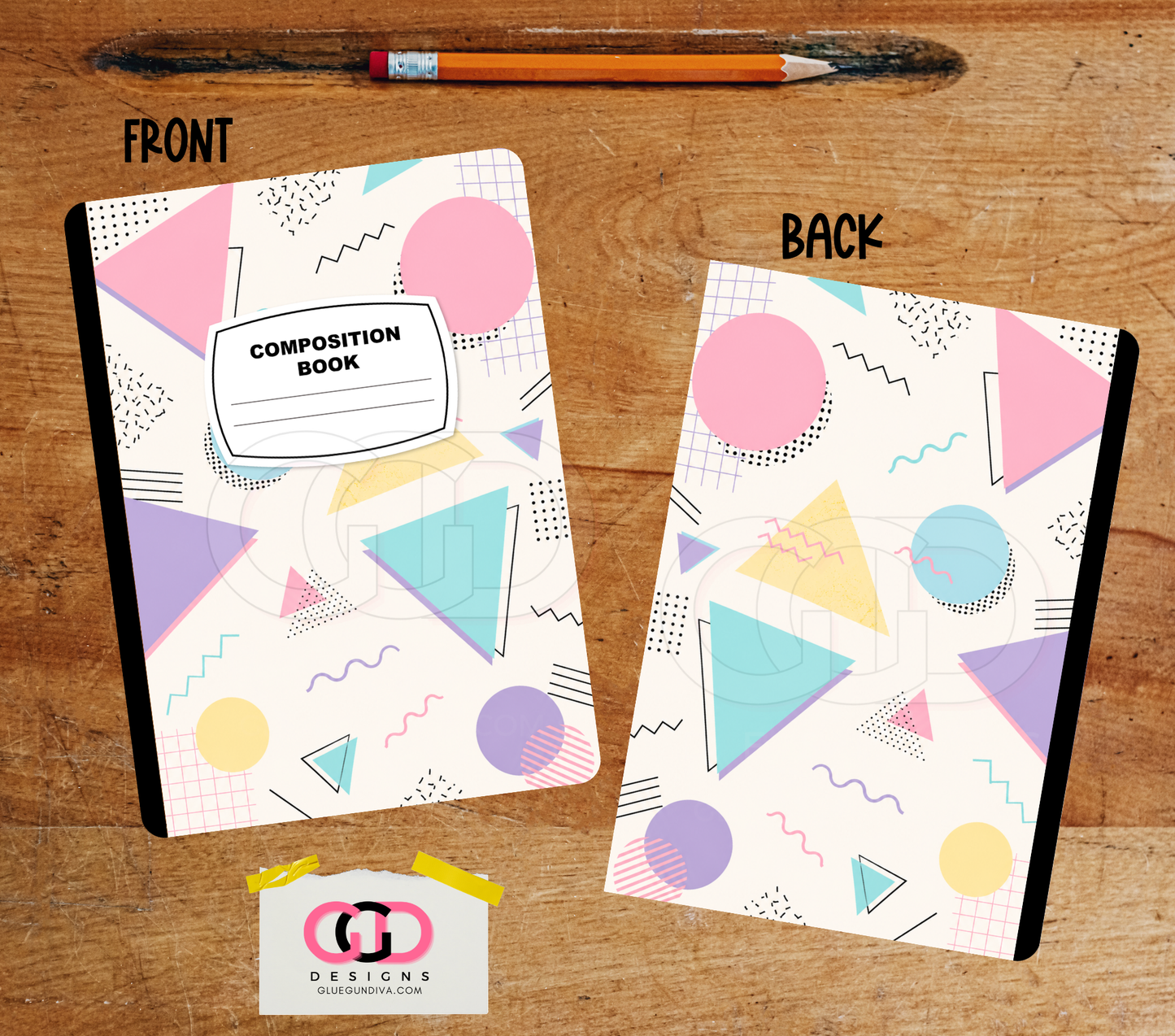Pastel 90s Background - Design for Composition Book