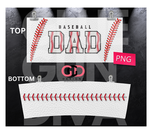Baseball Dad- Digital tumbler wrap for 40 oz tumbler