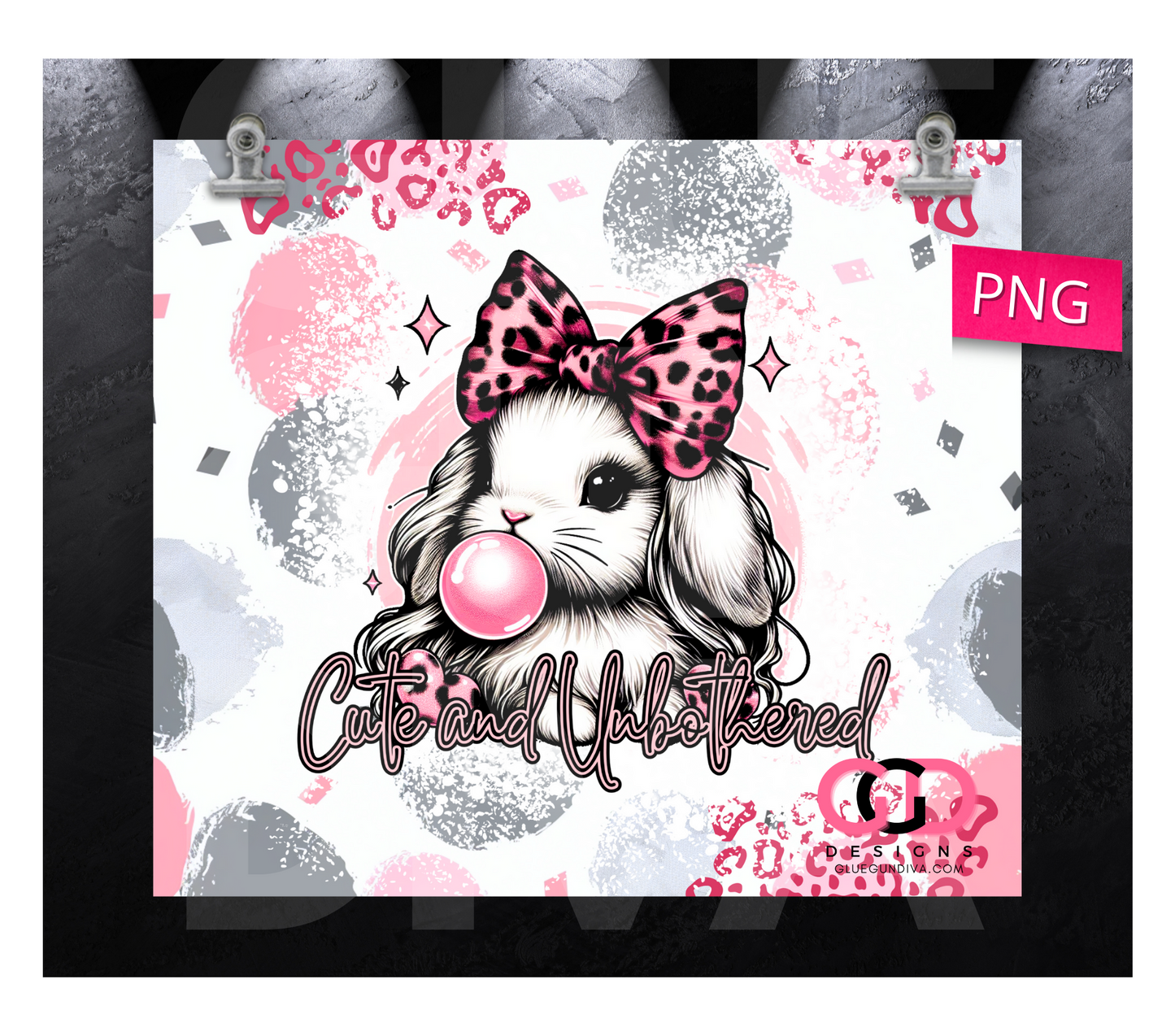 Cute and Unbothered- Digital tumbler wrap for 20 oz skinny straight tumbler