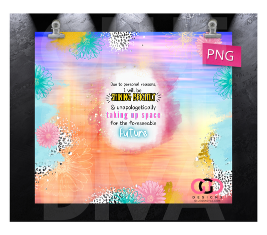 Shining Brightly- Digital tumbler wrap for 20 oz skinny straight tumbler