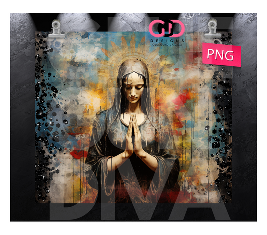 Praying Hands- Digital tumbler wrap for 20 oz skinny straight tumbler