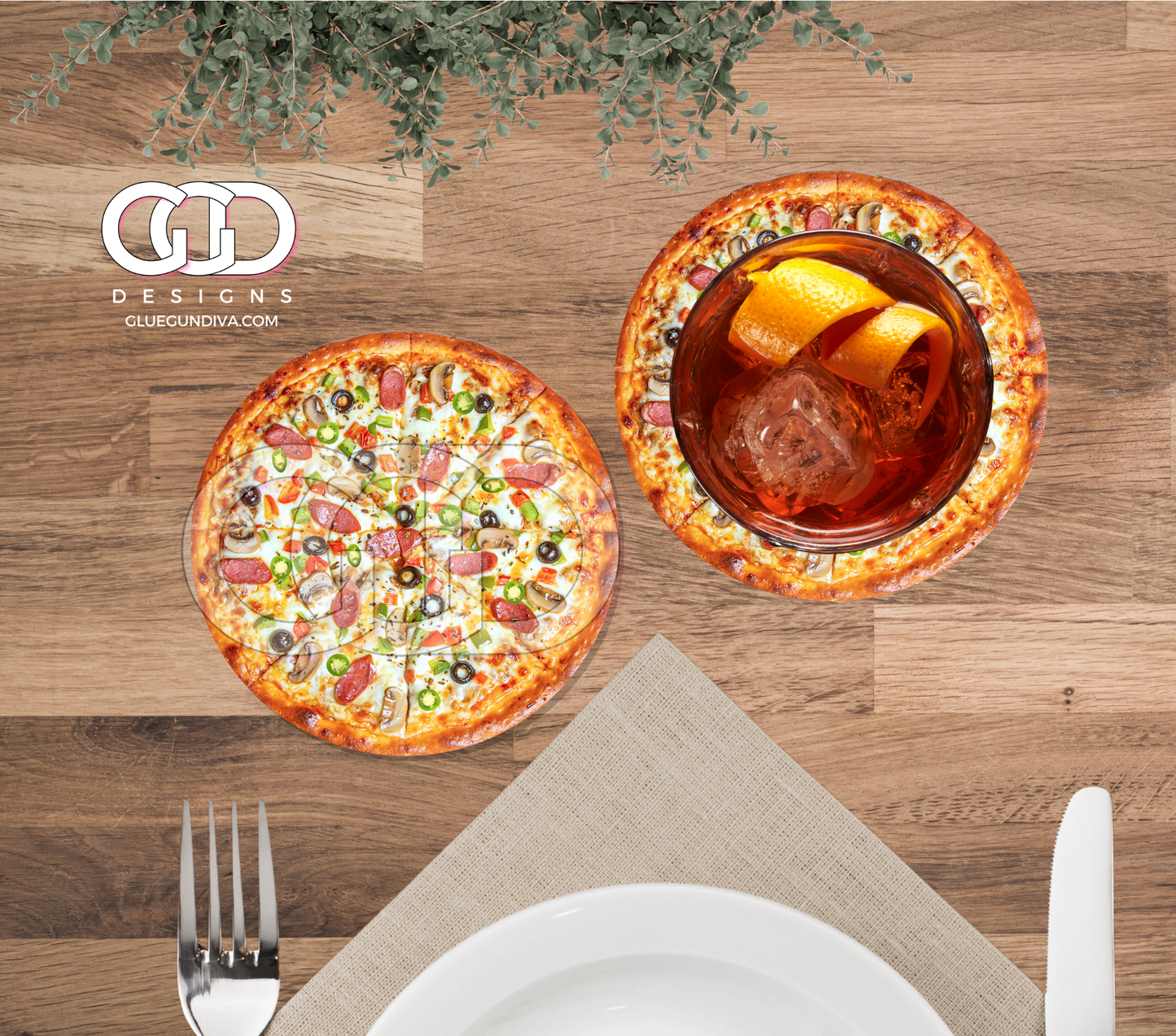 Pizza Round Coasters - Designs for Coasters